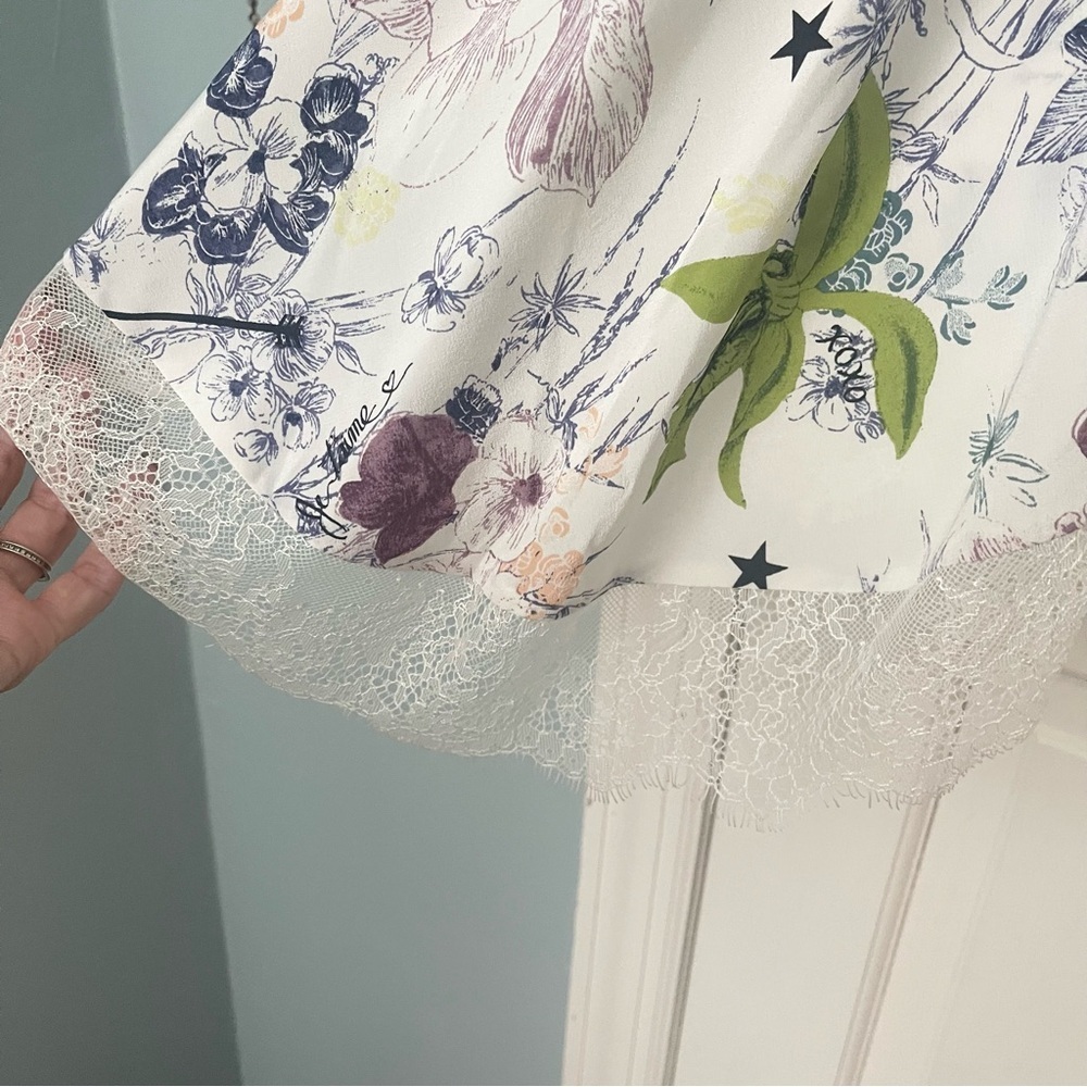 Cinq a Sept 100% Silk Avalon Top Floral Peasant Lace Luxury Designer Garden - Picture 4 of 15